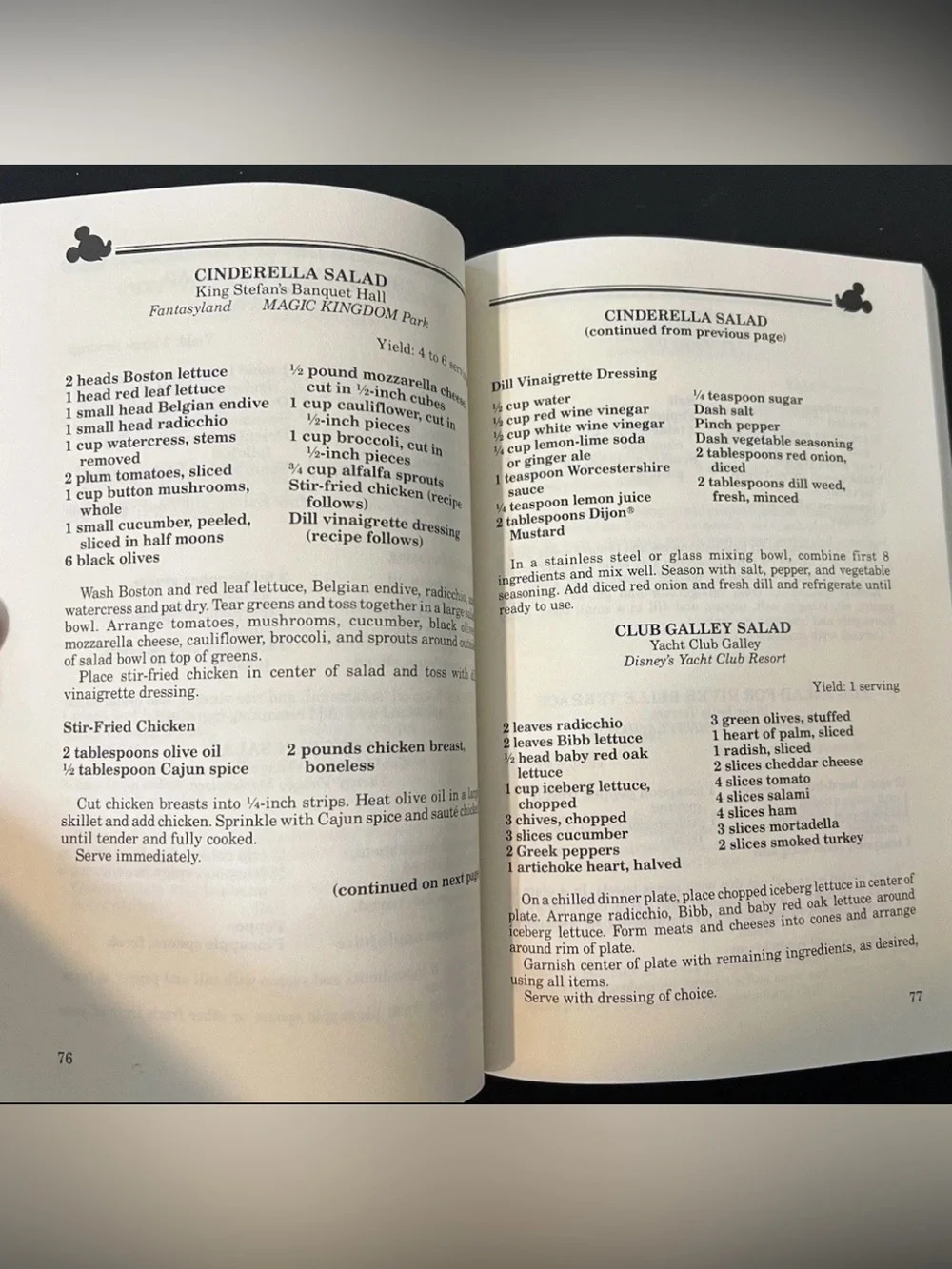 Vintage Disney Recipe Book Mickey’s Gourmet Cookbook 1994 First Edition